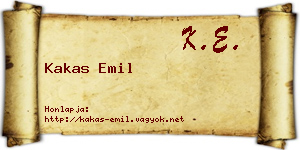 Kakas Emil névjegykártya
