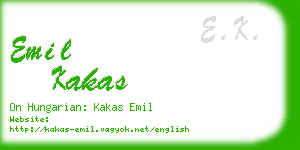 emil kakas business card